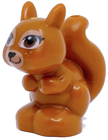 LEGO part Squirrel, Friends / Elves with Black, Reddish Brown and White Eyes and Black Eyelashes, Nose and Mouth Pattern (11568pb04)