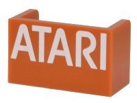 LEGO part Panel 1 x 2 x 1 with Rounded Corners and 2 Sides with White 'ATARI' Pattern 23969pb008