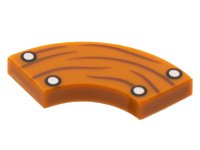 LEGO part Piastrella, Angolo Arrotondato 2 x 2 Macaroni con 4 Chiodi Argento e Motivo Venatura Legno 27925pb007