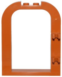 LEGO part Door, Frame 1 x 6 x 6 Curved Top with 1 x 2 Cutout and Clips 5258