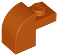 LEGO part Slope, Curved 2 x 1 x 1 1/3 with Recessed Stud 6091
