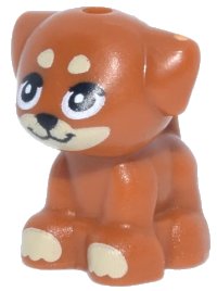 LEGO onderdeel Dog, Friends, Puppy, Standing, Small with Tan Muzzle, Paws and Spots Pattern (Aira) 69901pb07