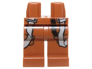 LEGO onderdeel Hips and Legs with SW Pilot Flight Suit Straps and Black Hose Pattern (970c00pb0453)
