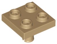 LEGO onderdeel Plaat, Gewijzigd 2 x 2 met Pin aan Onderkant 2476