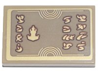 LEGO part Tile 2 x 3 with Ninjago Logogram 'SALE' and 'PAWN SHOP', Ronin Symbol Pattern (Sticker) - Set 71741 26603pb128