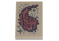 LEGO part Tile 2 x 3 with Map of The Dark Island with Compass Rose and Markings Pattern (Sticker) - Set 71741 26603pb129