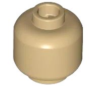 Minifigure, Head (Plain) in dunkelbeige, LEGO Teilenummer 3626