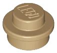 Platte, Rund 1 x 1 in dunkelbeige, LEGO Teilenummer 4073