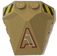 LEGO part Wedge 4 x 4 x 1 1/3 Pyramid Center with Stripes and Exo-Force Circuitry Right Pattern D (Stickers) - Sets 7702 / 7711 47757pb07R