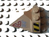 LEGO onderdeel Wedge 4 x 4 x 1 1/3 Pyramid Center with Stripes and Exo-Force Circuitry Right Pattern F (Stickers) - Set 7711 47757pb08R