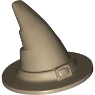Minifigure, Headgear Hat, Wizard / Witch in beige scuro, numero pezzo LEGO 6131