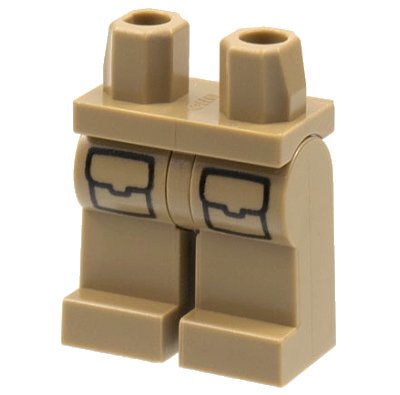 LEGO onderdeel Hips and Legs with Black Pockets Pattern (970c00pb1214)
