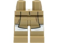 LEGO onderdeel Hips and Legs with SW Jedi Robe with 2 Dark Brown Wrinkles and White Leggings Pattern 970c00pb1284