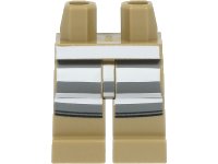 LEGO onderdeel Hips and Legs with White and Dark Bluish Gray Prison Stripes Pattern 970c00pb1325