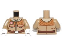 LEGO onderdeel Torso SW Hoth Rebel Jacket with Pockets and Brown Belt Pattern / Dark Tan Arms / White Hands 973pb1315c01