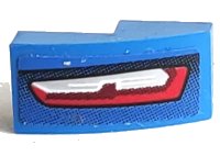 LEGO onderdeel Schuin, Gebogen 2 x 1 x 2/3 met Rood en Zwart Achterlicht Patroon Model Rechterkant (Sticker) - Set 75891 11477pb193R