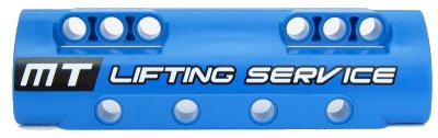 LEGO part Technic, Panel Curved 11 x 3 with 10 Pin Holes through Panel Surface with White 'MT LIFTING SERVICE' Pattern (Sticker) - Set 42042 (11954pb009)