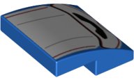 LEGO part Slope, Curved 2 x 2 x 2/3 with White Seat Back Cushion with Black Panel and Red Lines Pattern (15068pb366)