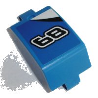 LEGO part Technic, Panel Curved 3 x 5 x 3 avec Motif '68' Noir et Blanc et Rayures Triangulaires (Autocollant) - Set 42045 24116pb001R
