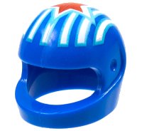 LEGO part Minifigure, Headgear Helmet Motorcycle (Standard) with Stripes and Red Star Pattern 2446pb35
