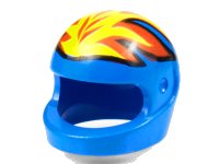 LEGO part Minifigura, Casco Casco Motocicleta (Estándar) con Patrón de Llamas Amarilla y Roja 2446px5