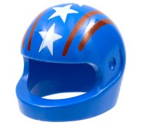LEGO part Minifigure, Headgear Helmet Motorcycle (Standard) with Red Lines and White Stars Pattern 2446px6