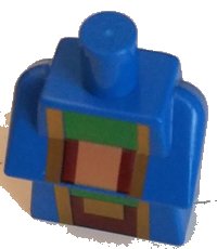 LEGO part Torso, Modified Long with Folded Arms with Dark Red, Gold, Green, and Light Nougat Minecraft Wandering Trader Pattern 25767pb006