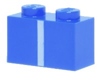 LEGO part Brick 1 x 2 with White Vertical Stripe Pattern 3004pb269