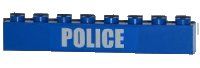 LEGO part Mattone 1 x 8 con Motivo 'POLICE' Bianco Bold Carattere Stretto su Sfondo Blu (Adesivo) - Set 4439 3008pb129