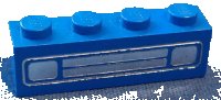 LEGO part Brick 1 x 4 with Car Grille Chrome Pattern (Embossed Print) 3010pb035d