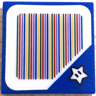 LEGO part Tile 2 x 2 with Super Mario Scanner Code Super Star Block Pattern (Sticker) - Sets 30389 / 71367 / 71377 / 71383 / 71388 / 71400 / 71419 / 71435 / 71437 / 71441 (3068pb1384)