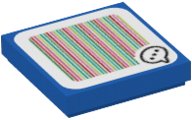 LEGO part Tile 2 x 2 with Super Mario Scanner Code Toad Speech Bubble with Ellipsis Pattern (Sticker) - Sets 71368 / 77907 (3068pb1402)