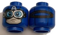 LEGO part Minifigure, Head Balaclava with Dark Brown and Gold Goggles, White 'A', Light Nougat Face Pattern 3626pb1857