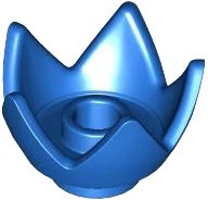 Minifigure, Headgear Crown Eggshell with 5 Points and Center Stud in blauw, LEGO onderdeelnummer 39262