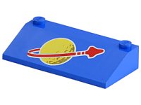 LEGO part Slope 33 3 x 6 with Inner Walls with Classic Space Logo Large Pattern 3939p91