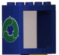 LEGO onderdeel Window 2 x 4 x 3 - Solid Studs with Green Recycling Arrows Pattern 4132pb01