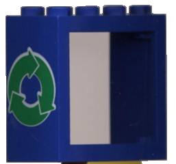 LEGO onderdeel Window 2 x 4 x 3 - Solid Studs with Green Recycling Arrows Pattern (4132pb01)