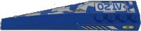 LEGO onderdeel Wedge 12 x 3 Right with Silver Vents and 'AT.20' on Blue and White Camouflage Top, Vents and Lime Double Lights Side Pattern (Stickers) - Set 8118 42060pb32