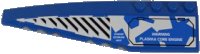 LEGO part Wedge 12 x 3 Left with Black Vents and Hatch with 'WARNING PLASMA CORE ENGINE' on Blue and White Camouflage Pattern (Sticker) - Set 8118 42061pb34