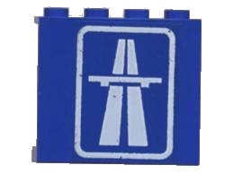 LEGO onderdeel Panel 1 x 4 x 3 with White Highway, Overpass and Rounded Rectangle on Transparent Background Pattern (Sticker) - Set 6653 (4215apb15)