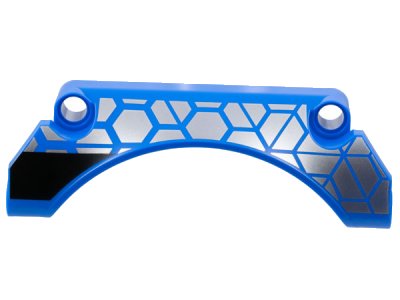 LEGO part Technic, Panel Car Mudguard Arched 9 x 2 x 3 Straight Top with Silver Polygons and Thick Black Stripe Pattern Model Right Side (42531pb001R)