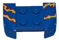 LEGO part Vehicle, Mudguard 2 x 4 with Headlights Overhang with Electric Sparks on Blue Background Pattern on Both Sides (Stickers) - Set 8303 44674pb15