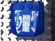 LEGO part Wedge 4 x 4 x 2/3 Triple Curved with White Japanese Logogram '毒霧' (Poison Mist) and '3PG' Pattern (Sticker) - Set 8118 45677pb067