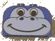 LEGO part Slope, Curved 4 x 2 x 2 Double with 4 Studs with Animal (Dinosaur / Gorilla) Face Pattern 4744pb07