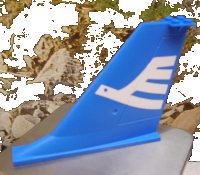 LEGO part Tail 14 x 2 x 8 with White Airline Bird Pattern on Both Sides 54094pb01