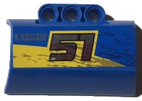 LEGO part Technic, Panel Engine Block Half / Side Intake with Silver '51' and 'KYOTO' Pattern Model Right Side (Sticker) - Set 8494 61069pb011R