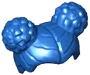 Minifigure, Hair Female, Parted in Middle with 2 Buns on Top in blauw, LEGO onderdeelnummer 65579