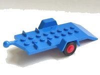 LEGO onderdeel Vehicle, Trailer Base 4 x 8 Bed with Red Wheels and Tires 817c01