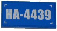 LEGO part Tile 2 x 4 with 'HA-4439' Pattern (Sticker) - Set 4439 87079pb0086