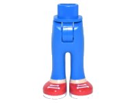 LEGO part Mini Doll Hips and Trousers with Back Pockets with Light Nougat Ankles and Red Shoes with White Laces and Soles Pattern - Thick Hinge 92253c00pb53
